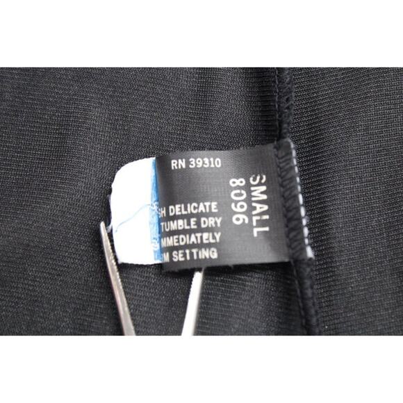 Vintage Lady Cameo Long Slinky Nightgown Small Black Nylon High Slit USA Y2K - Picture 11 of 12